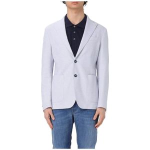 Manuel Ritz, Jassen, Heren, Blauw, L, Elegant Blauw Pak Jas