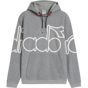 Diadora, Sweatshirts & Hoodies, Heren, Grijs, 2Xl, Polyester, Urbaniteit Polyester Grijs Hoodie