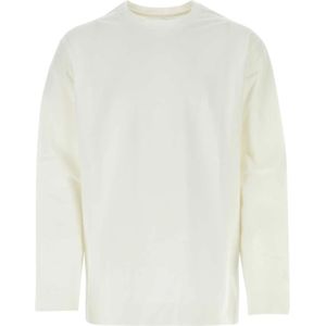 Jil Sander, Tops, Heren, Wit, M, Katoen, Oversized Stretch Katoenen T-Shirt