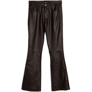 Simonetta Ravizza, Broeken, Dames, Bruin, M, Leather Broeken