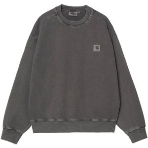 Carhartt Wip, Sweatshirts & Hoodies, Heren, Grijs, XS, Katoen, Katoenen trui met zijlogo