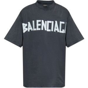Balenciaga, Tops, Heren, Grijs, M, Katoen, Back T-shirt Medium Fit
