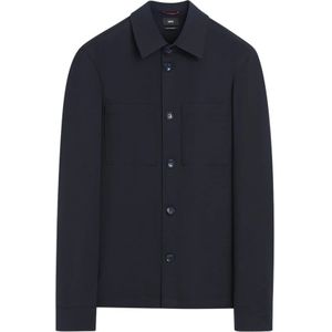 Cinque, Jassen, Heren, Blauw, L, Polyester, Blauw Herenjack Relaxte Pasvorm Knoopshirt