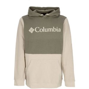 Columbia, Sweatshirts & Hoodies, Heren, Beige, L, Katoen, Colorblock Hoodie met Kangoeroezak