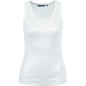 Summum Woman, Tops, Dames, Grijs, S, Rib Tanktop Singlets Zilver Lissabon