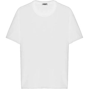 Dondup, Tops, Heren, Wit, M, Katoen, Katoenen T-shirt Stijl
