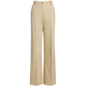 Patou, Broeken, Dames, Beige, XS, Katoen, Witte Katoenen Broek