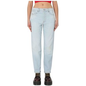 Diesel, Jeans, Dames, Blauw, W24, Katoen, Lichtgewassen relaxte fit jeans