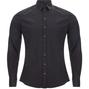 Dolce & Gabbana, Overhemden, Heren, Zwart, 4Xl, Katoen, Slim Fit Katoenen Stretch Shirt