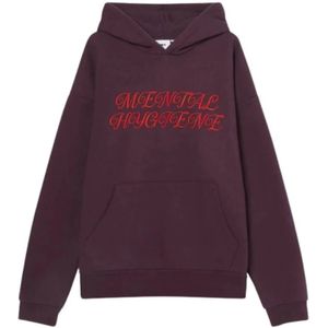 Obey, Sweatshirts & Hoodies, Heren, Rood, L, Extra zware capuchon in paars