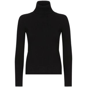 Dolce & Gabbana, Truien, Dames, Zwart, XS, Kasjmier, Gezellig Gebreid Turtleneck Sweater