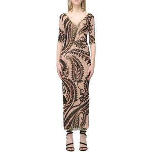 Etro, Kleedjes, Dames, Beige, S, Elegante Paisley Maxi Jurk