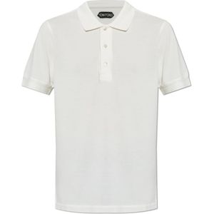 Tom Ford, Tops, Heren, Wit, 2Xl, Katoen, Polo met Logo