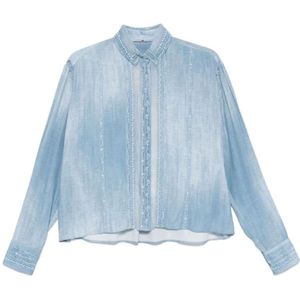 Ermanno Scervino, Blouses & Shirts, Dames, Blauw, S, Denim, Denim Overhemd