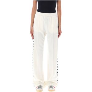 Golden Goose, Broeken, Dames, Wit, M, Polyester, Wide Jogging Broeken Papyrus Ss 25