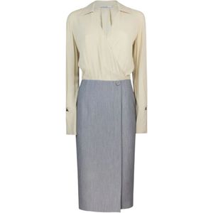 Patrizia Pepe, Kleedjes, Dames, Grijs, 2Xs, Polyester, Elegant VI 8EA Damesmode Accessoire