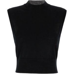 Sportmax, Tops, Dames, Zwart, S, Wol, Maglieria Top