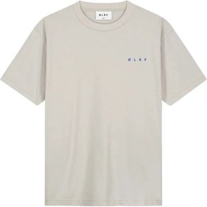 Olaf Hussein, Tops, Heren, Beige, M, Spiral Face Tee Beige