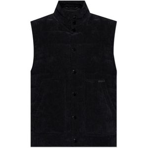 Dolce & Gabbana, Jassen, Heren, Zwart, XL, Geribd vest
