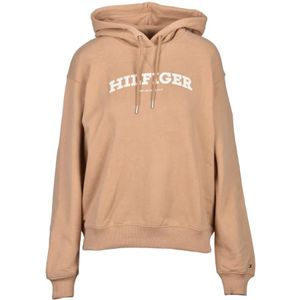 Tommy Hilfiger, Sweatshirts & Hoodies, Dames, Beige, M, Katoen, Sweatshirts Hoodies