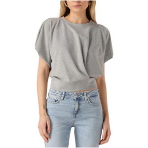 Drykorn, Tops, Dames, Grijs, XL, Linnen, Grijze Masra Top voor Vrouwen