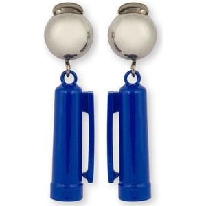 Moschino, Accessoires, Dames, Blauw, ONE Size, Koningsblauwe Drop Clip-On Oorbellen