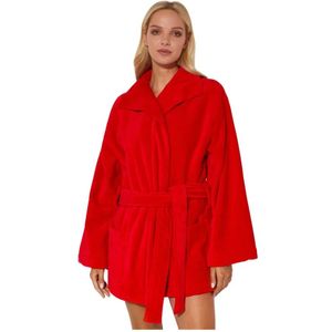 Dsquared2, Nachtkleding & Lounge, Dames, Rood, S, Katoen, Rode Badjas met Logo