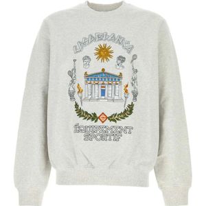 Casablanca, Sweatshirts & Hoodies, Heren, Grijs, L, Katoen, Gemêleerd Grijs Katoenen Sweatshirt