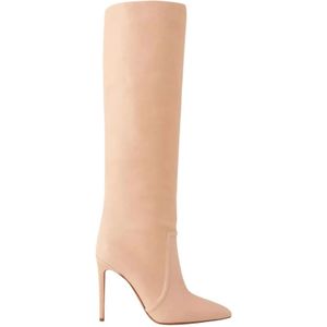 Paris Texas, Schoenen, Dames, Beige, 37 EU, Suède, Beige Suède Kniehoge Laarzen