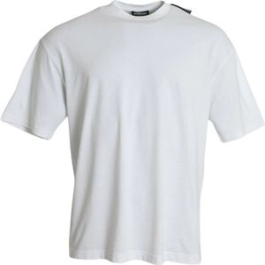 Balenciaga, Tops, Heren, Wit, XS, Katoen, Wit Katoenen Jersey T-shirt met Ronde Hals