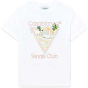 Casablanca, Tops, Heren, Wit, M, Katoen, Wit T-shirt met voorprint