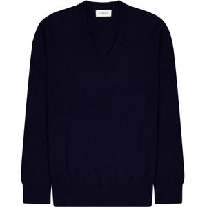 Laneus, Truien, Heren, Blauw, L, Wol, V-hals Merino Cashmere Trui