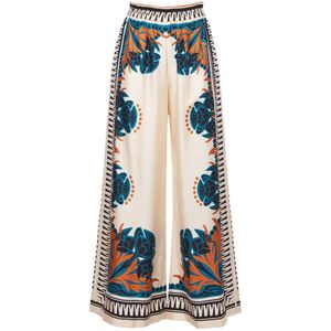 La DoubleJ, Broeken, Dames, Wit, S, Placed Palazzo Pants