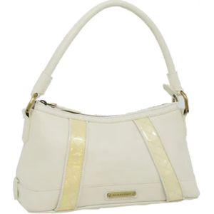 Burberry Vintage, Pre-owned, Dames, Wit, ONE Size, Leer, Tweedehands leren handtassen