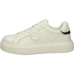 Pinko, Schoenen, Dames, Beige, 39 EU, Leer, Yoko 12 Lage Sneakers