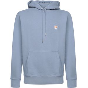Maison Kitsuné, Sweatshirts & Hoodies, Heren, Blauw, S, Katoen, Blauwe Sweatshirt Ultieme Comfort Stijl