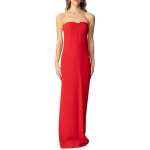 Elisabetta Franchi, Kleedjes, Dames, Rood, XS, Polyester, Stijlvolle mix van polyester en elastaan