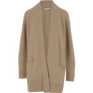 Vince, Truien, Dames, Beige, L, Kasjmier, Kasjmier Open Vest met Zakken