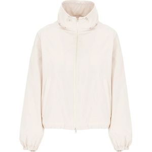 Herno, Jassen, Dames, Roze, M, Roze Jas met Hoge Hals Koordjes