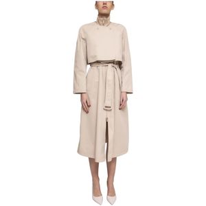 Emporio Armani, Mantels, Dames, Beige, S, Klassieke Dames Trenchcoat