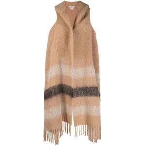 Woolrich, Jassen, Dames, Beige, ONE Size, Hooded Wool Cape Jacket