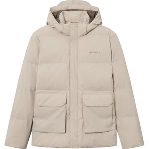 Les Deux, Jassen, Heren, Beige, L, Leer, Montreal Gewatteerde Jas met Capuchon