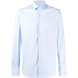 Xacus, Overhemden, Heren, Blauw, M, Katoen, Slim Fit Katoenen Overhemd Celeste