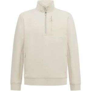 Boggi Milano, Sweatshirts & Hoodies, Heren, Beige, XL, Katoen, Half-Zip Hoodie