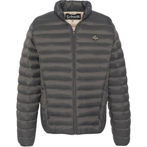 Schott Nyc, Jassen, Heren, Grijs, S, Nylon, Licht aansluitende Landjas