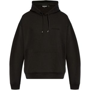 Dsquared2, Sweatshirts & Hoodies, Heren, Zwart, XL, Katoen, Relax Fit Hoodie