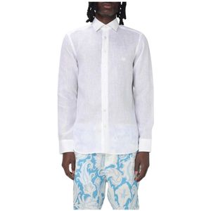 Etro, Overhemden, Heren, Wit, 3Xl, Linnen, Klassiek Wit Overhemd met Lange Mouwen