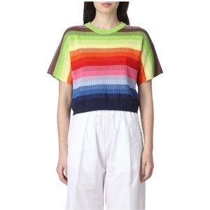 Semicouture, Truien, Dames, Veelkleurig, S, Katoen, Gestreepte Gebreide Trui