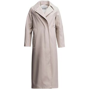 Stutterheim, Mantels, Dames, Beige, L, Leer, Elegante Regen Trenchcoat