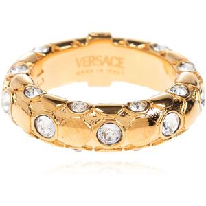 Versace, Accessoires, Dames, Geel, 56 MM, Ring met glinsterende kristallen